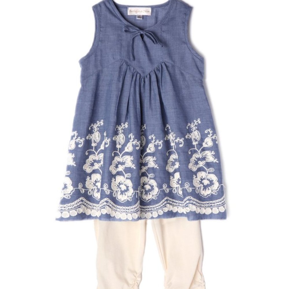 Isobella & Chloe NWT Sweetwater Blue Tunic and Leggings Set